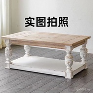 Coffee Table Chinese Retro Household Table European Style Coffee Table Distressed Country Living Roo
