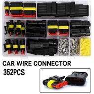 【on hand】pdx wire 12 352Pcs Waterproof Terminal Connector Set 1-4Pin Car Boat LED Wire Connector