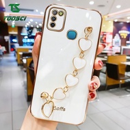 For infinix Hot 10 Play Hot 11 Play 11S NFC Hot 12 Play 12i Hot 20 Play 20i 20S Hot 8 Hot 9 Play Note 10 Note 11 Pro Note 12 Smart 6 Smart 5 Smart 4 Vision 6D Luxury Love Heart Bracelet Wristband Candy Colors Glossy Phone Case Soft TPU Back Cover