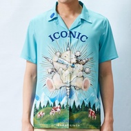 iCONiC BARRY HAWAII SHIRT #4318 เสื้อฮาวาย พิมพ์ลาย ลายหมี สีฟ้า เสื้อเชิ้ต เสื้อแฟชั่น เสื้อฮาวายสว