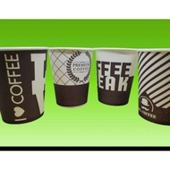Paper Hot Cup 6.5 oz 180 ml Paper Cup + Coffee Motif Handle contains 50 pcs Coffee tea tester cups