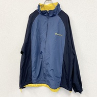 古著 Champion 全拉鍊尼龍夾克，藏藍色，2XL 碼