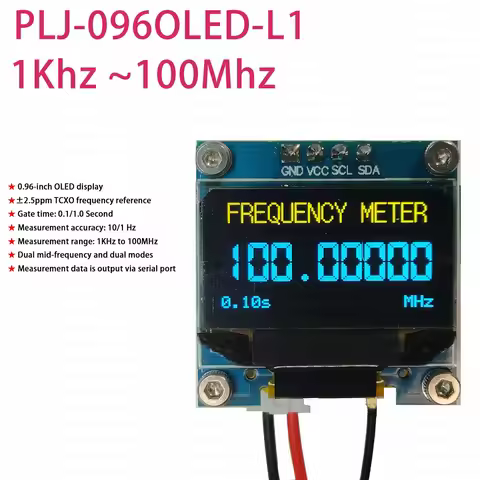 1kHz to 100MHz Frequency METER OLED Frequency Display High-Precision Frequency Counter FOR RF Measur