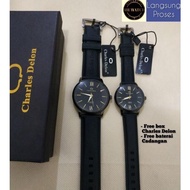 jam tangan couple original charles delon bahan rubber