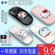 Silent wireless mouse, cute cartoon for male and female students, rechargeable deskto静音无线鼠标男女生可爱卡通可充电式台式适用电脑ipad平板 71219