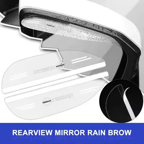 2Pcs Car Rearview Mirror Protector Rain Cover Transparent Sticker For Nissan GTR X-trail Tiida Qashq