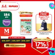 HUGGIES AirSoft Pants Diapers M46 (4 packs) Breathable and soft diapers for baby