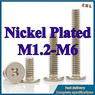 Cross Recessed Countersunk Head Screw Nickel Plated Thin Flat Head Phillips Machine Screw  M1.2/M1.4