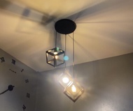 โคมไฟตกแต่ง โคมไฟลอฟ LOFT โคมสีดำ ลูกเต๋า 3ลูก ปรับสูงต่ำได้ ขนาดเส้นผ่าศูนย์กลาง 17cm*สูง 17cm ขั้ว