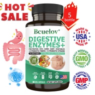 Digestive Enzyme Prebiotic and Probiotic Supplements for Digestive Support and Improved Gut Health