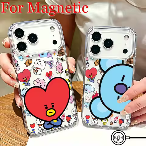 NEW Cartoon B-BTS Magnetic Phone Case for Samsung Galaxy S25 S24 S23 S22 S21 S20 FE Edge Plus Ultra 