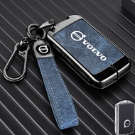 Volvo XC60 S90 S60 XC90 XC40 V60 V40 Key Cover Alloy Leather Hide Kunci Kereta Volvo Premium car Acc