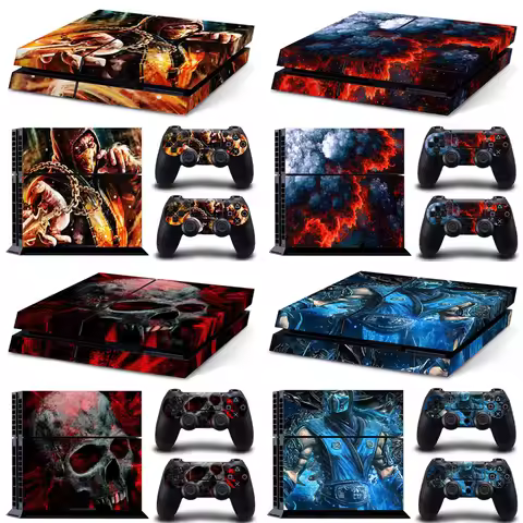 For PS4 Console and 2 Controllers Skin Sticker PS4 Duel Game Protective Vinyl Wrap Cover Full Set Fo