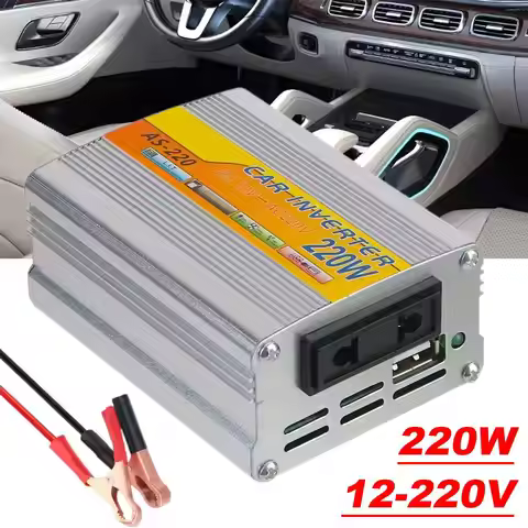 Car Mounted Solar Inverter 220W Power Inverter USB Clip 220V Voltage Portable Transformer DC AC Conv
