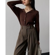 [PRELOVED] ECINOS HANNI KNITTED CARDIGAN - CHESTNUT