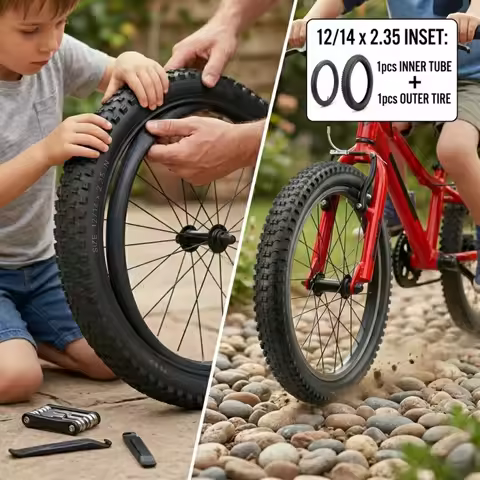 12/14 Inch Bike Tire and Tube Set 14x2.35 Inner Tube Outer Tyre AV 32mm Schrader Valve for Kids Bicy