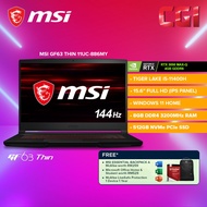 MSI GF63 Thin 11UC-886MY Gaming Laptop i5-11400H|RTX3050 MaxQ|15.6" FHD 144Hz|8GB|512GB|W11H|MOHS - 