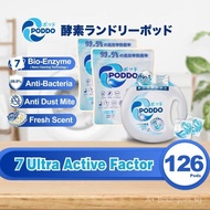 VALUE PACK | 126Pods 15g Poddo World 1st Bio Enzyme Laundry Capsule 1 Tub + 2 Refill Packs - Univers