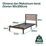 Dipan Industrial Zinus Kai DIY Bed In a Box