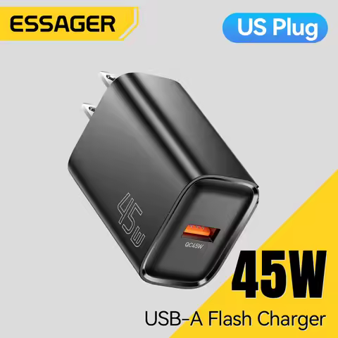 Essager 45W USB A Charger QC3.0 PD Fast Charging Wall Charger For Samsung Galaxy S24 S23 Xiaomi 15 i