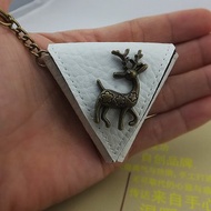 情人節禮物 客製 梅花鹿 三角形零錢包袋,吉他pick袋 鑰匙扣 吊飾
