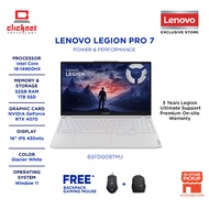 LENOVO LEGION 7 16IRX9 83FD009TMJ GAMING LAPTOP ( I9-14900HX ,32GB RAM, 1TB SSD ,RTX4070 ,16" 3.2K ,