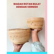 ROUND RATTAN CONTAINER DIAMETER 18 & 22 CM WITH VARNISH