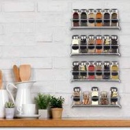 1pc/2pcs/4pcs Black/Silver Metal Spice Rack, No Drill Mark Wall Mount Or Screw Installation, Space S