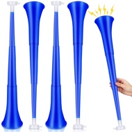 4 Pieces Collapsible Stadium Horn 24 Inch Vuvuzela Plastic Trumpet Horn Blow Horn Noisemakers for Sp