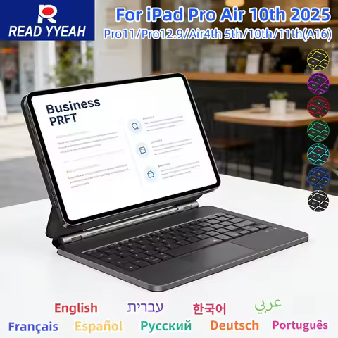 New Magic Wireless Keyboard for iPad Air 4 5 10.9in 10th iPad A16 2025 Pro 12.9in 2018-2022 Tablet C