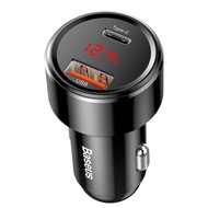 Baseus 45W Car Charger 5A Super Fast Charge QC4.0 Car Charger PD3.0 Apple Flash Charge Type-C Huawei