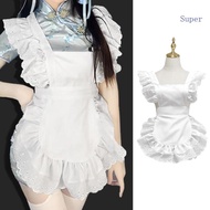 Super Maid Apron Ruffled Waist Apron Halloween Maid Costume Apron for Women Kitchen Apron Halloween 