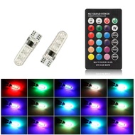 T10 5050 Car LED RGB Multicolor 6 SMD LED Bulb Waterproof Parking Light with Remote Control