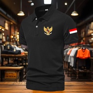 MERAH PUTIH [Sale] Polo Collar Pancasila Logo Red And White Text Print PDF T-Shirt Collar Adult Shirt/T-Shirt Collar Men Polo/T-Shirt Uniform