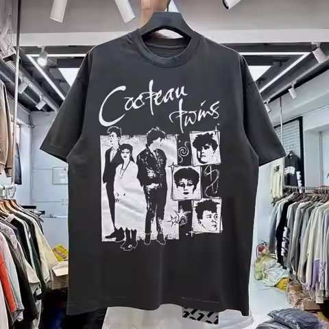 Cocteau Twins band Remake basic black Classic T shirt Heavy cotton NH20062