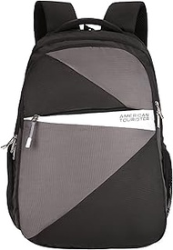 American Tourister Spin Laptop Backpack 28L Polyester Black-Medium, Black, M, Casual