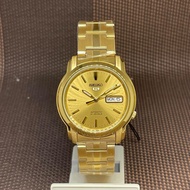 Seiko 5 SNKK76K1 Automatic Gold Tone Stainless Steel Men's Casual Day Date Watch