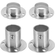 4 Pcs Curtain Rod End Support cket Stainless Steel Pole Socket Closet Holder Shower Accessory Bar