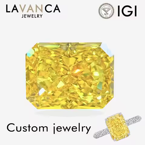IGI Certificate Yellow Loose Diamond 0.5-3.0ct Yellow Radiant Cut Lab Created Diamond HPHT/CVD Diamo