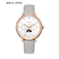 Solvil et Titus W06-03071-011 Women's Quartz Analogue Watch in Silver White Dial and Leather Strap