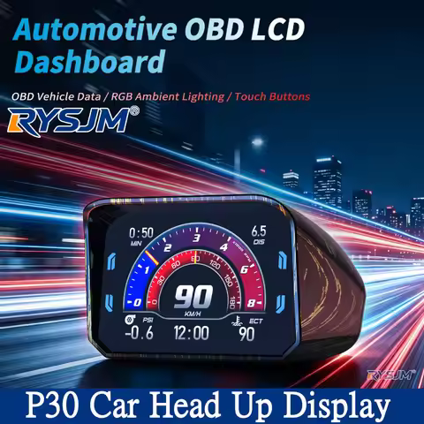 Newest OBD2 Display Gauge P30 HUD Car On-board Computer Speedometer RPM Meter Fuel Consumptionr AFR 