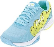 Fila Women's Volley Zone Pickleball Shoes, Blue Fish/White/Safety Yellow (US Women's Size 8)
