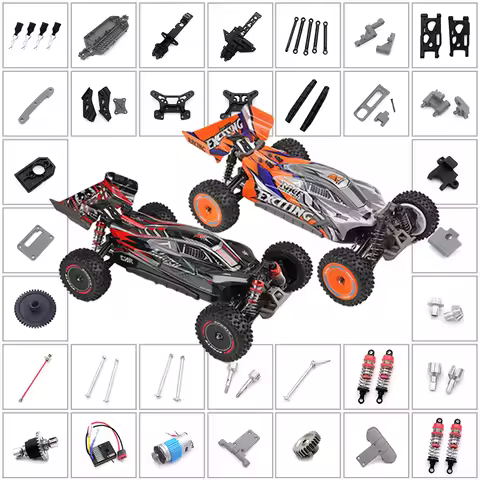 WLtoys 124010 1/12 RC Car Original Spare Parts Chassis Swing Arm Pull Rod Shock Absorber Tyre Brush 