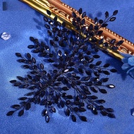 Đen Kim Cương Giả Băng Đô Quấn Tóc Cho Cô Dâu Công Việc Nặng Phong Cách Sáng Tạo Handmade Phụ Kiện T