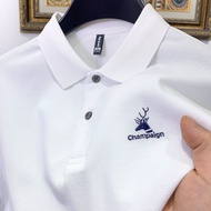 Men Polo Embroidered Shirt T-Shirt Breathable Clothes Polo Shirt T-Shirt Top Lapel Polo