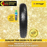 ■ DUNLOP Motorcycle Tire 80/80-14 [Tubeless] 43P D115