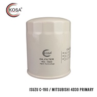 C-503 ISUZU CROSSWIND AUTOMATIC XUV XUV 4JA1-L ISUZU HILANDER C-190 4D30 PRIMARY KOSA OIL FILTER