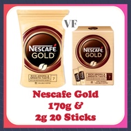 Nescafe Gold REFILL PACK - Rich Aroma &amp; Smooth Taste With Golden Roasted Arabica 170g &amp; 2g 20 Sticks