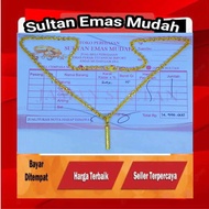 (ADA NOTA NB) Perhiasan kalung rantau emas berat 15gram asli sesuai gambar ada nota dari toko