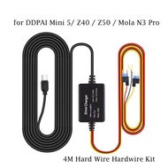 for DDPAI 12/24V Type-C USB Car Charger 4M Hard Wire Hardwire Kit  for DDPAI Mini 5/ Z40 / Z50 / Mol